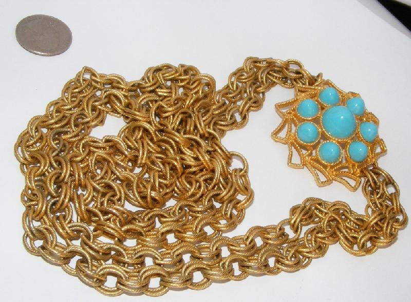Front view of Blue Cabochons Plastic Belt