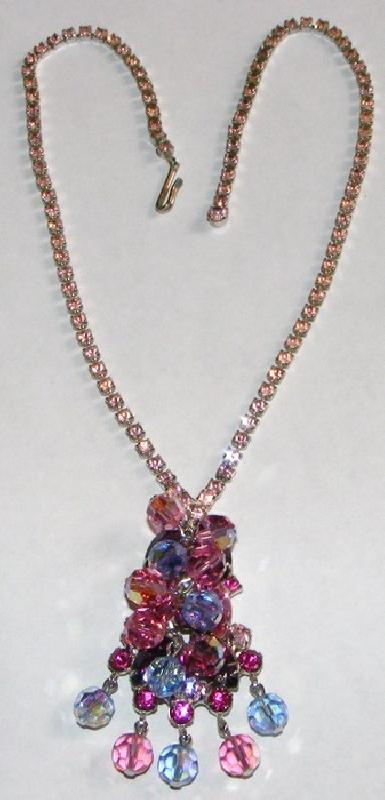 Front view of Pink Chatons Only Necklace