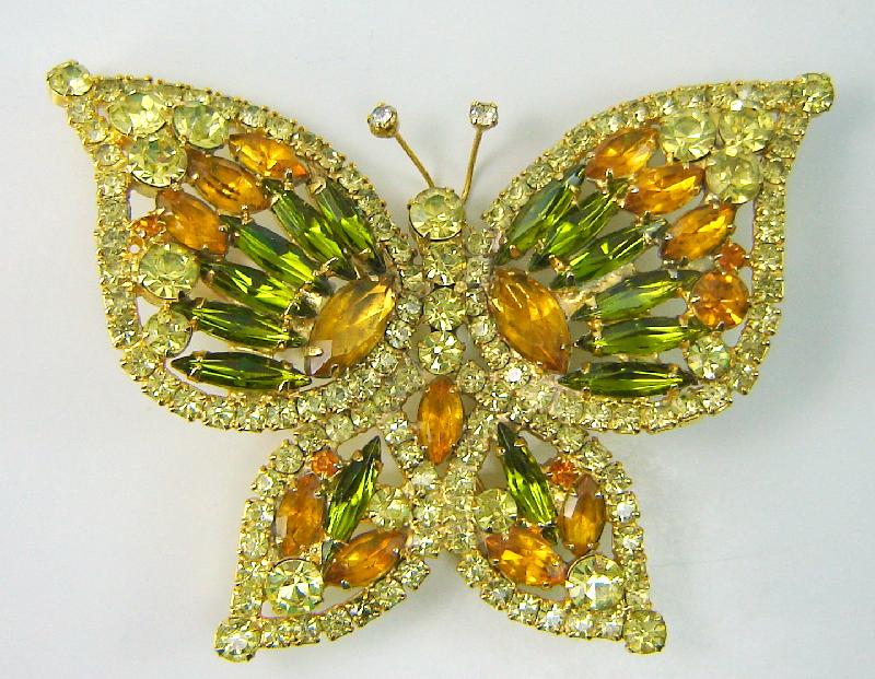 Front view of Multiple Colors Navettes Brooch