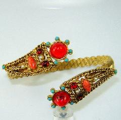 Red Cabochons Striped Other