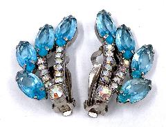 Turquoise Navettes Earrings Clip