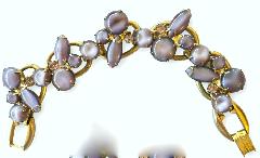 Purple (cardinal) Cabochons Bracelet 5 Link