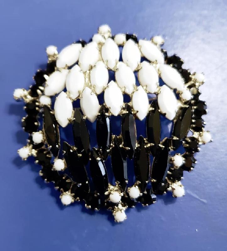 Front view of Multiple Colors Navettes Brooch