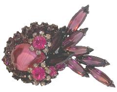 Multiple Colors Pear Givre Brooch