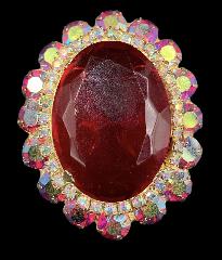 Red Oval Pin Pendant