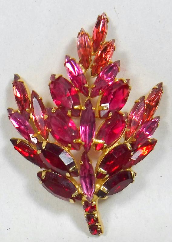Front view of Multiple Colors Navettes Brooch