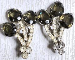 Gray (black Diamond) Pear Earrings Clip