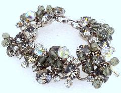 Gray (black Diamond) Chatons Only Bracelet 5 Link