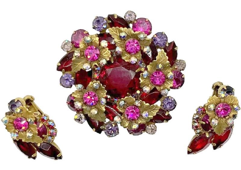 Front view of Multiple Colors Navettes Earrings Clip