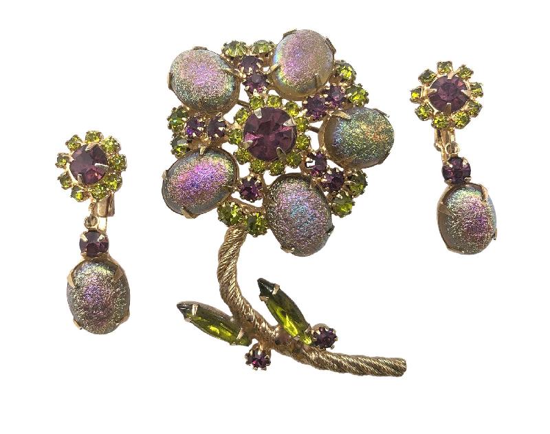 Front view of Multiple Colors Cabochons Brooch