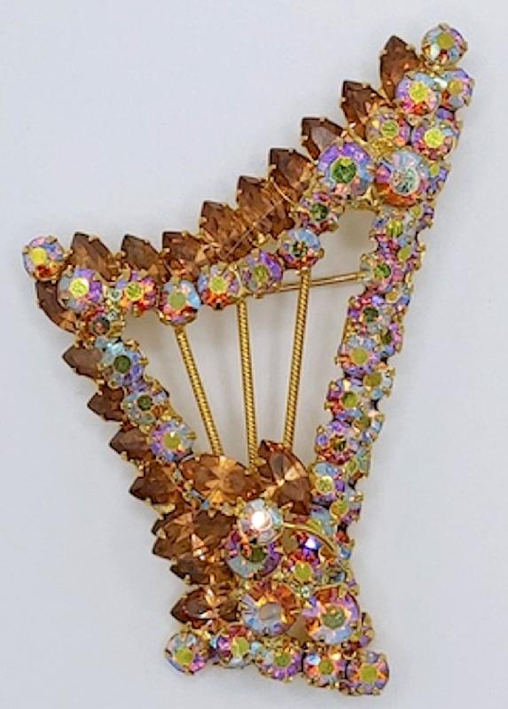 Front view of Topaz Navettes Brooch