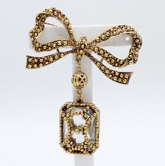 Clear Emerald Cut Brooch