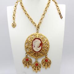 Red Cabochons Plastic Pendant
