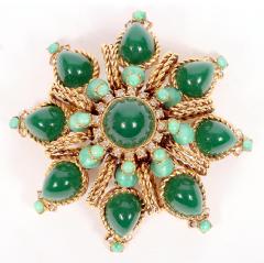 Green Cabochons Plastic Pin Pendant