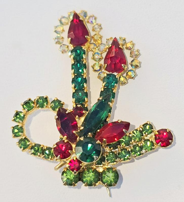 Front view of Multiple Colors Pear Brooch