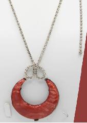 Pink Cabochons Plastic Necklace