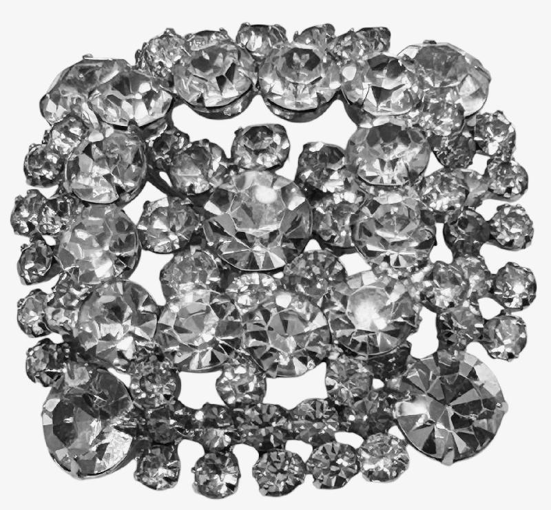 Front view of Clear Chatons Only Brooch