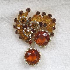 Topaz Framed Disks Brooch