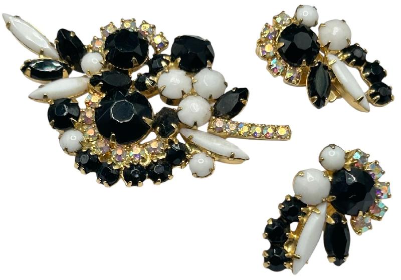 Front view of Multiple Colors Navettes Brooch