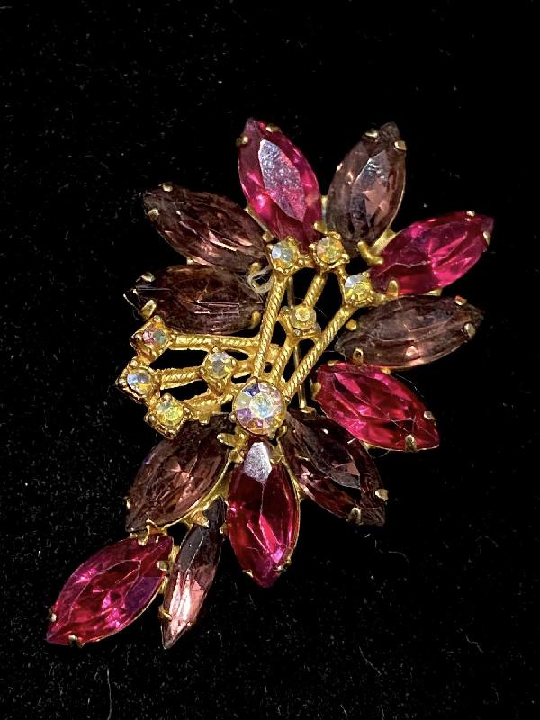 Front view of Multiple Colors Navettes Brooch