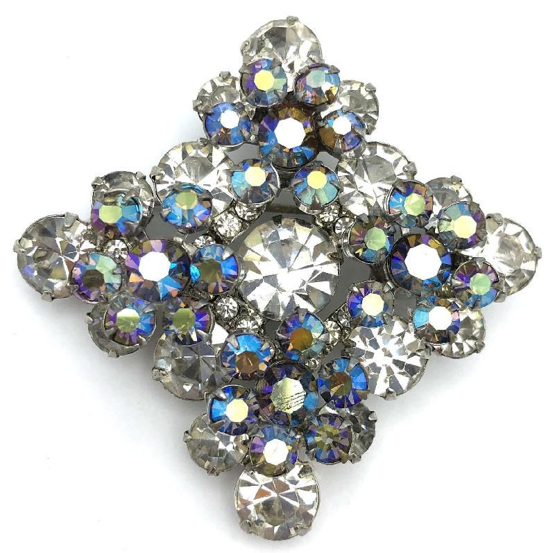 Front view of Clear Chatons Only Brooch