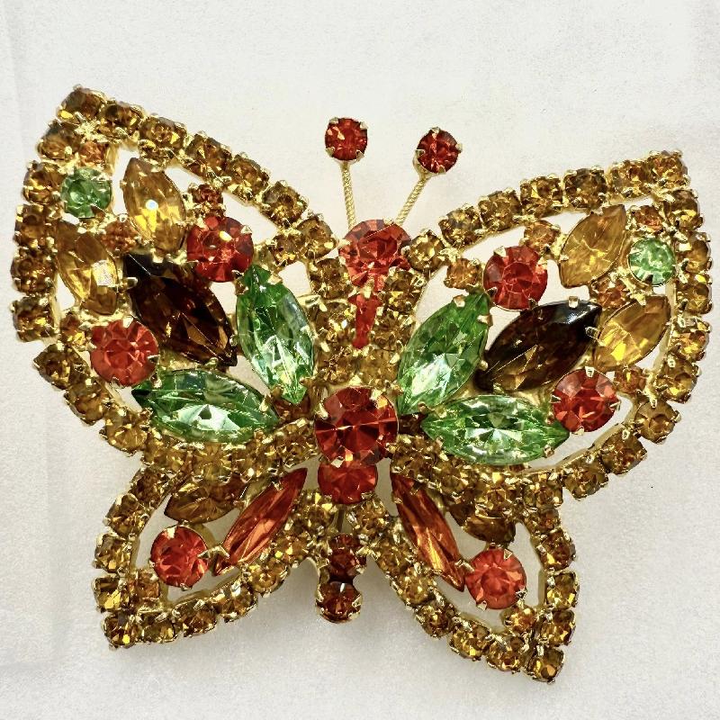 Front view of Fall Navettes Brooch