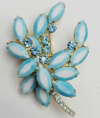 Blue Navettes Multi-Color/Shaded Brooch