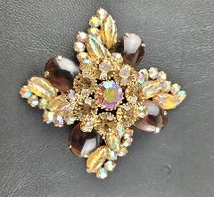 Topaz Cabochons Molded/Cut Brooch