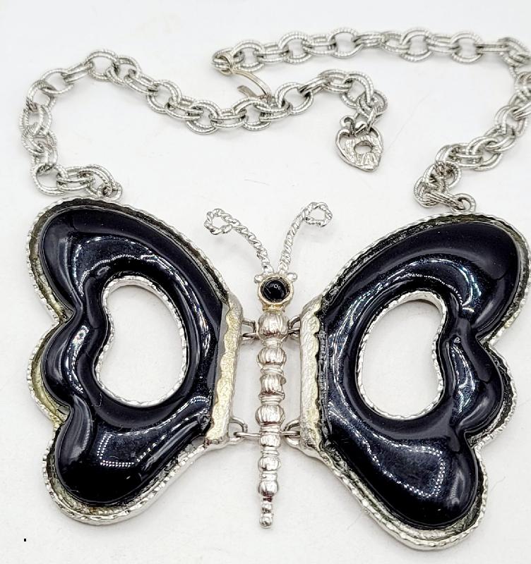 Front view of Black (jet) Cabochons Plastic Pendant