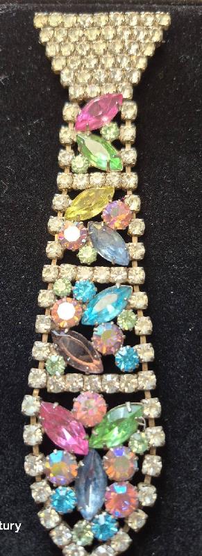 Front view of Multiple Colors Navettes Brooch
