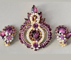 Purple (cardinal) Navettes Givre Pin Pendant