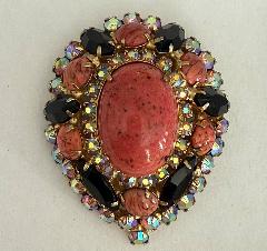 Multiple Colors Cabochons Spotted Pin Pendant