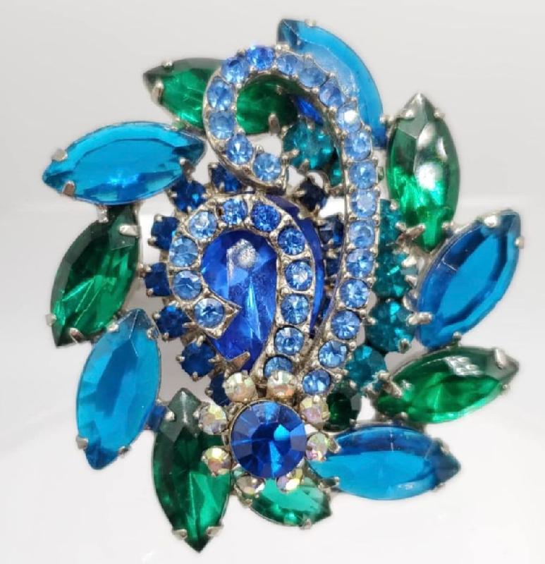 Front view of Multiple Colors Pear Brooch