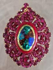 Pink Cabochons Multi-Color/Shaded Pin Pendant