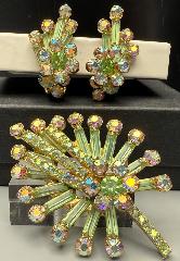 Green Baguettes Brooch