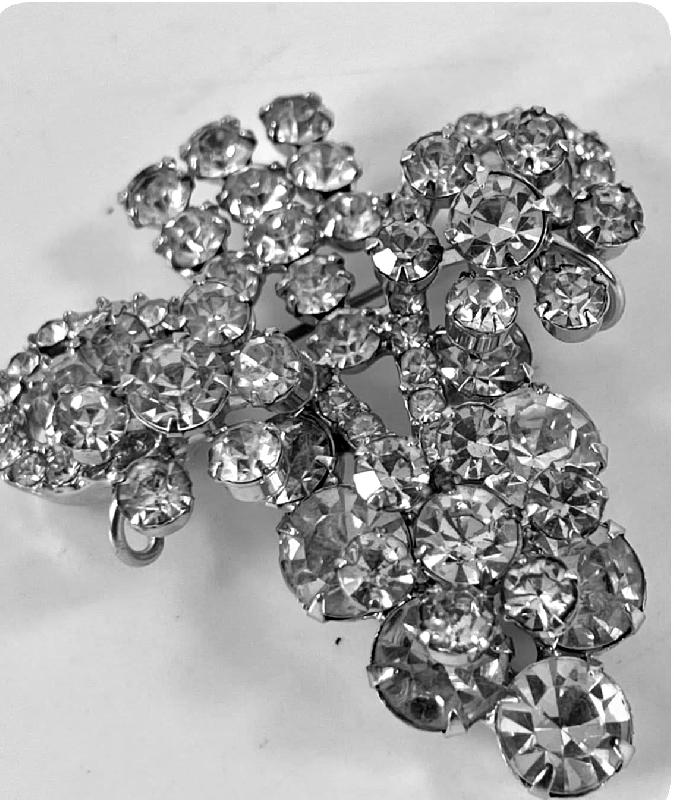 Front view of Clear Chatons Only Brooch