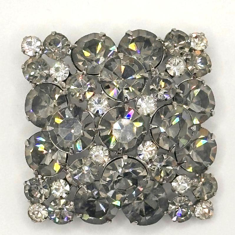Front view of Gray (black Diamond) Chatons Only Brooch