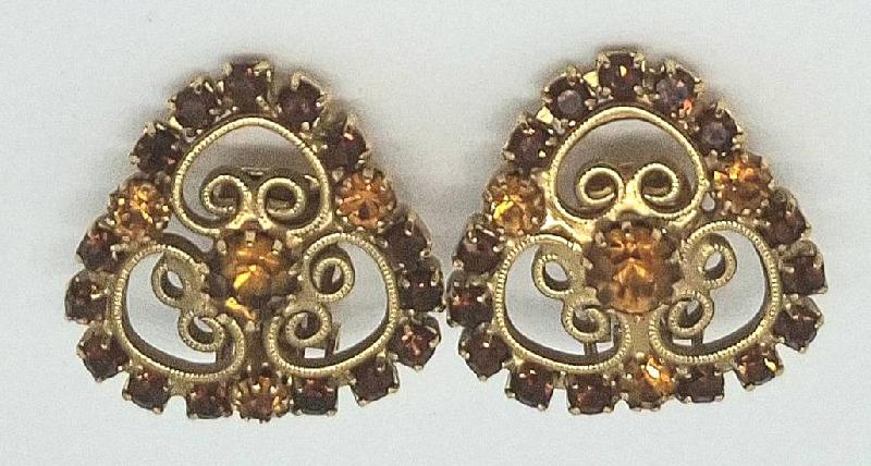 Front view of Topaz Chatons Only Earrings Clip