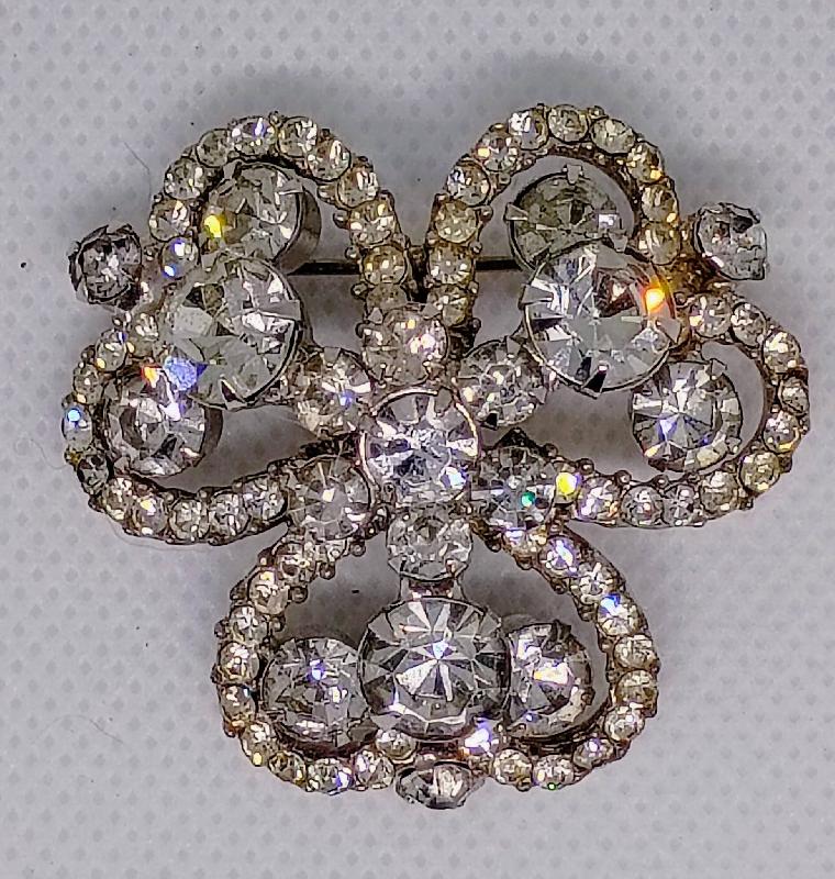 Front view of Clear Chatons Only Brooch