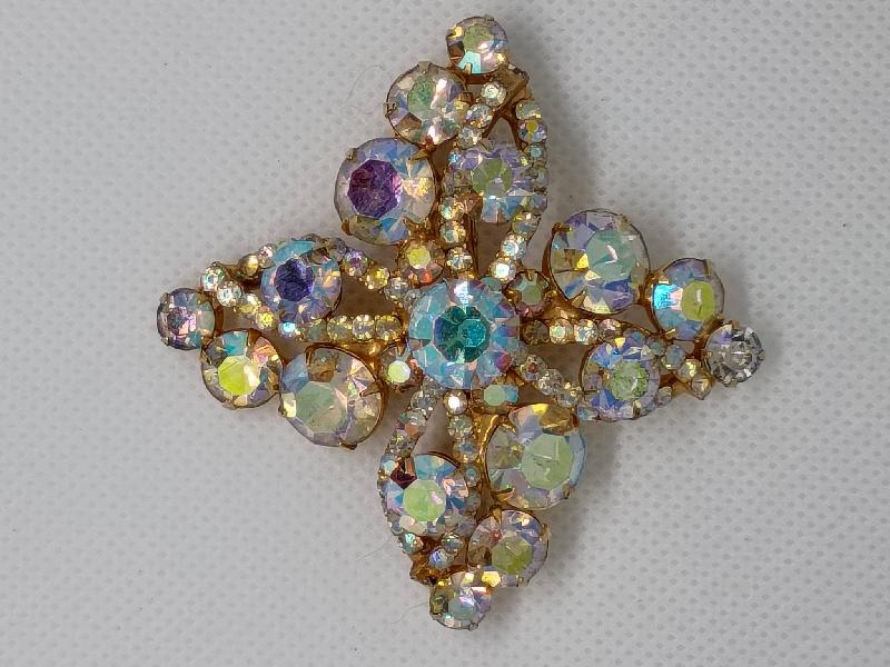 Front view of AB Chatons Only Brooch