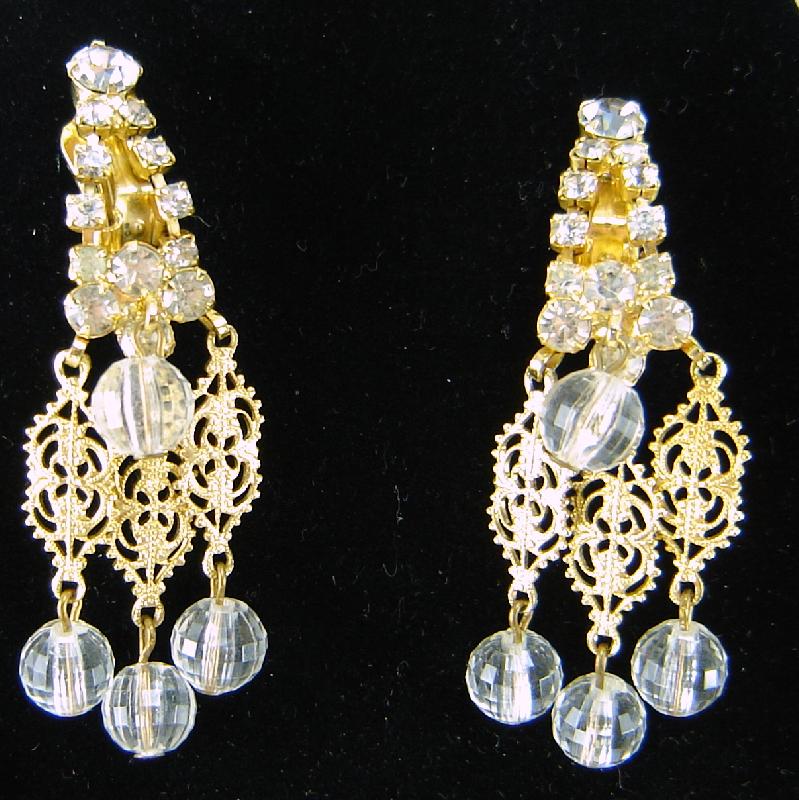 Front view of Clear Chatons Only Earrings Clip