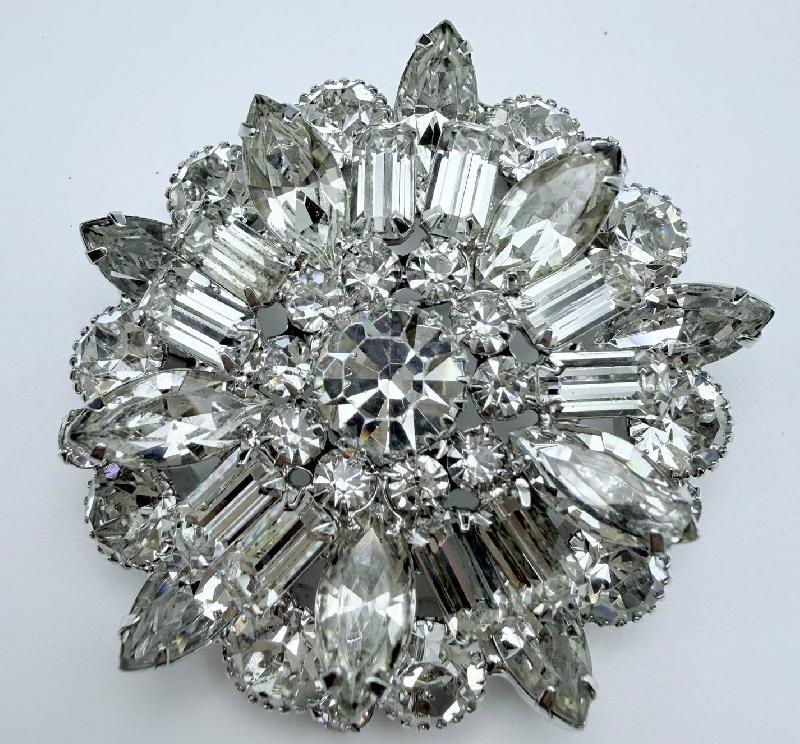 Front view of Clear Baguettes Brooch