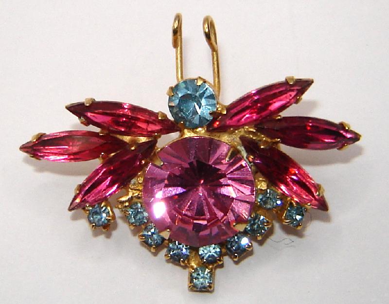 Front view of Multiple Colors Navettes Brooch