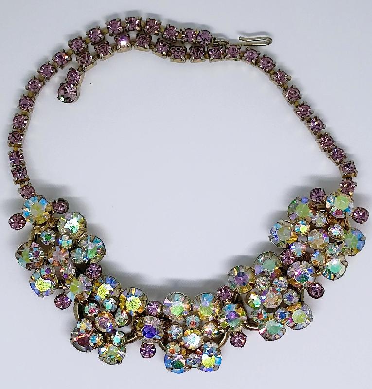 Front view of Purple (cardinal) Chatons Only Necklace