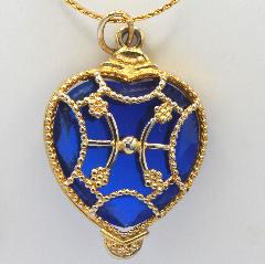 Blue Heart Plastic Pendant