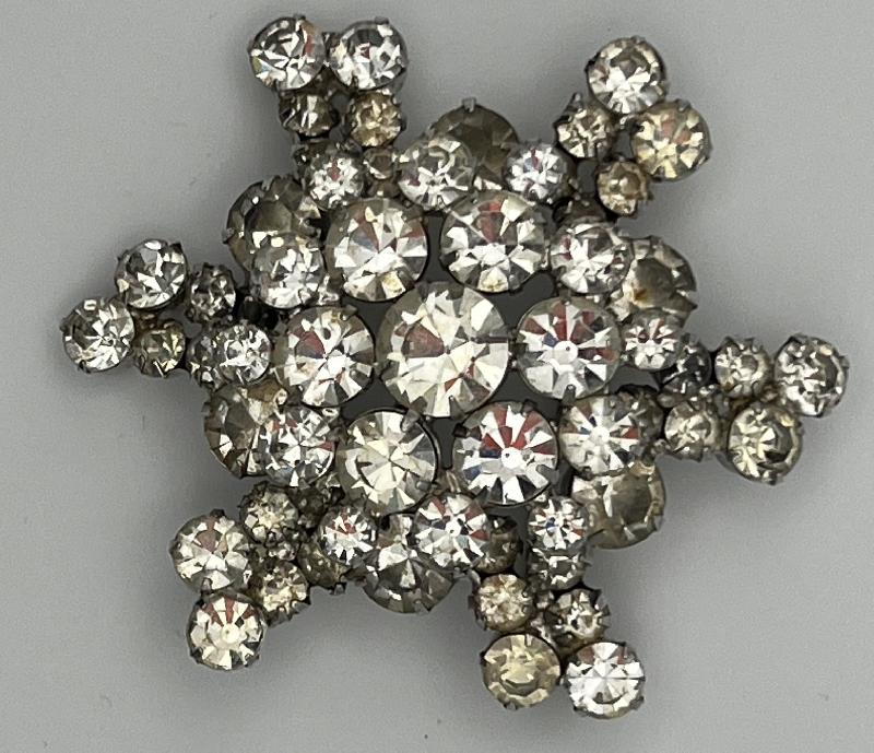 Front view of Clear Chatons Only Brooch