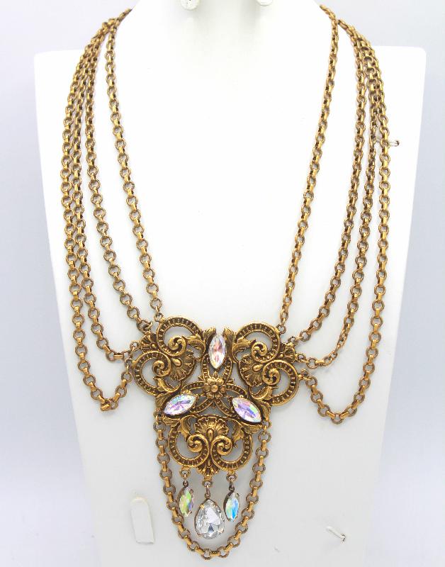 Front view of AB Pear Necklace