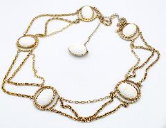White (chalk Or Milk) Cabochons Plastic Belt
