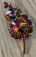 Red Navettes Rivoli/Margarita Brooch