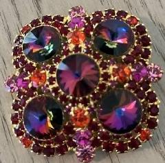 Multiple Colors Chatons Only Rivoli/Margarita Brooch